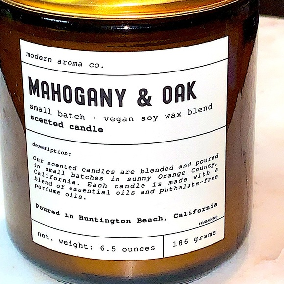 LEOBEN CO CANDLE MAHOGANY & OAK 1 WICK 6.5 oz NEW - Picture 3 of 3